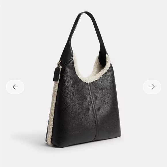 Coach Brooklyn Shoulder Bag 39 New Black/Shearling - Picture 3 of 5